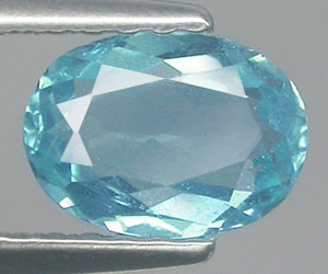 Impresionante apatita azul paraiba natural de talla ovalada calibrada de 7x5 mm de 0,79 ct - 3