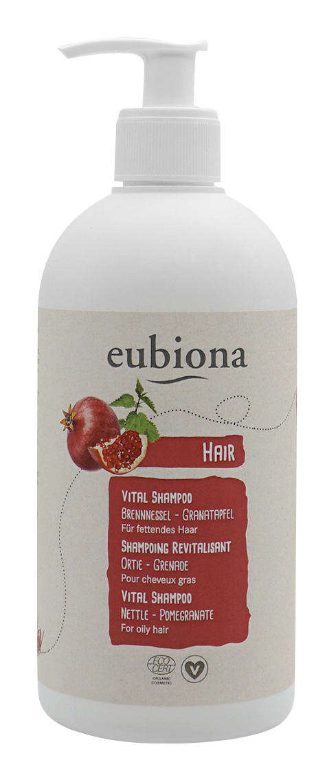 Eubiona Vital Ekologiskt Schampo Nässla & Granatäpple 500 ml - För fett hår