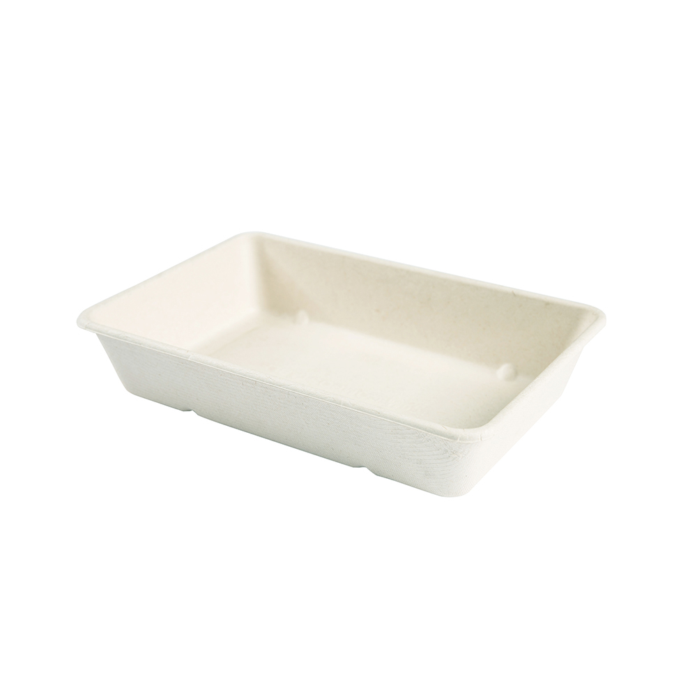 Bagasse Sallads rect 28oz 850ml 228x156x48ml vit 50st