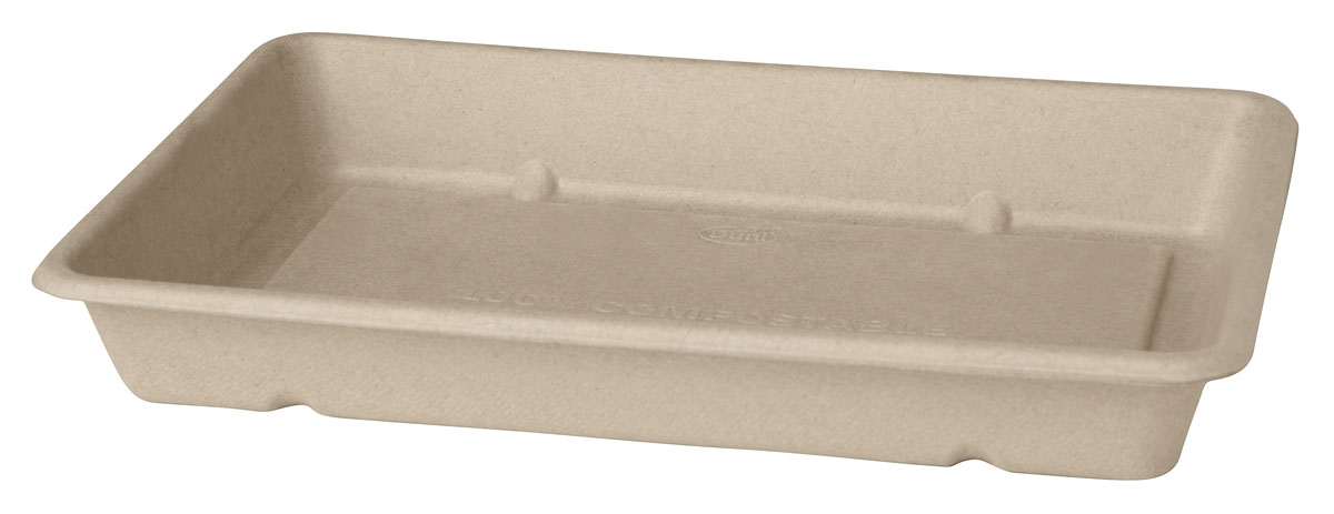 Bagasse Sallads rect 28oz 850ml 230x156x46ml brun 40st