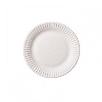 Assiett papper/belagd flat 15cm vit 100st