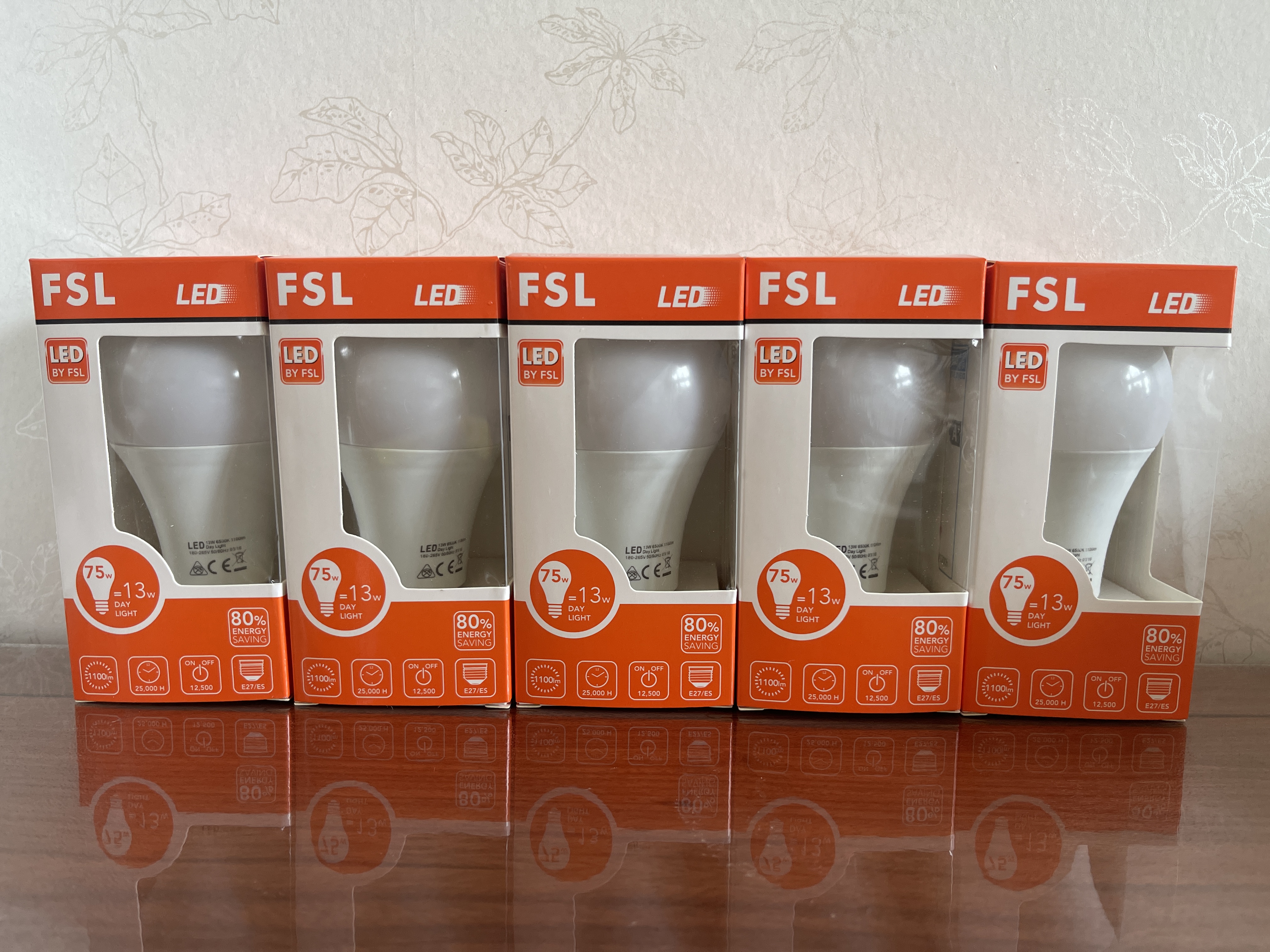 Paket 5st 13W 6500K LED-lampor  E27 Normallampa 