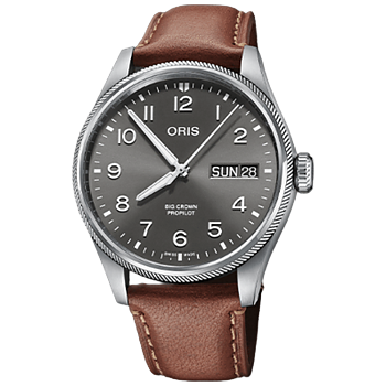 01 752 7760 4063-07 5 22 07LC Oris Big Crown ProPilot Big Date 44 grå läder