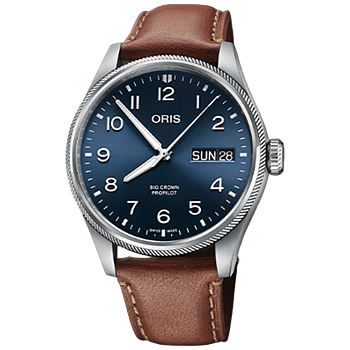 01 752 7760 4065-07 5 22 07LC Oris Big Crown ProPilot Big Date 44 blå läder
