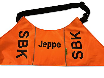 Tjänstetecken standard SBK med tryckt text på ryggen