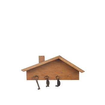 Hängare Hus 30X12 cm Brun