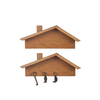 Hängare Hus 30X12 cm Brun