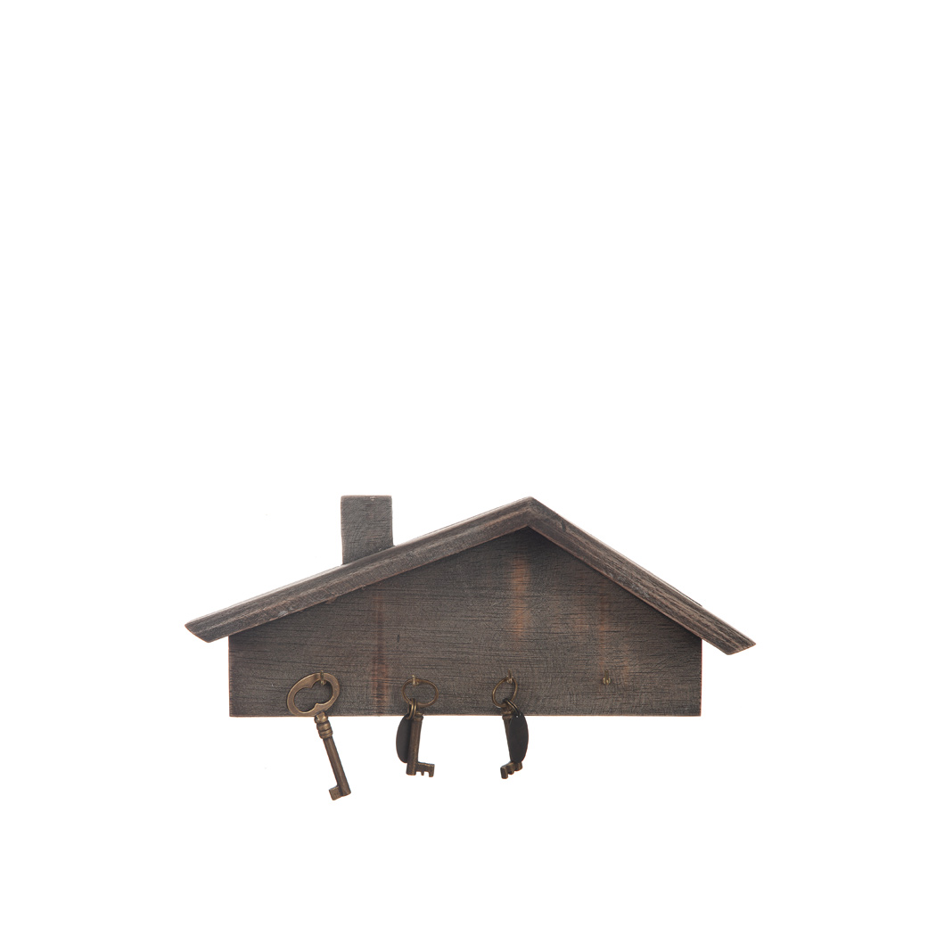 Hängare Hus 30X12 cm Svart/Grå