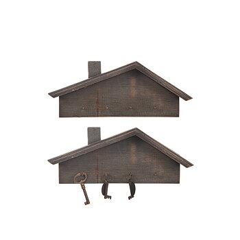 Hängare Hus 30X12 cm Svart/Grå
