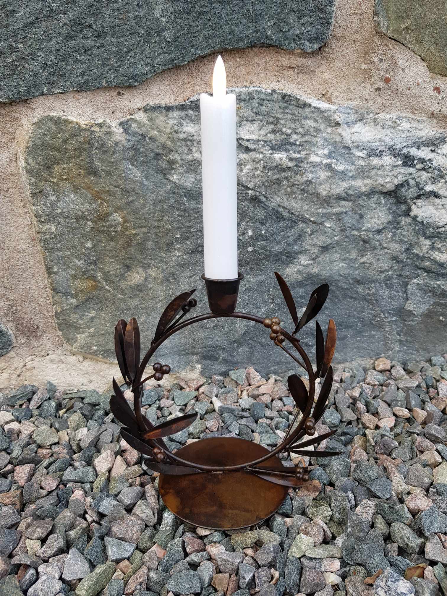 Ljusstake blad antik - 3