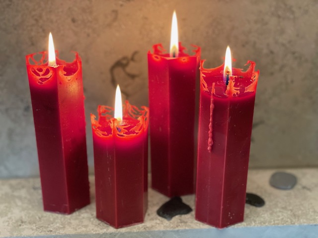 Spidernet candles RED 15cm