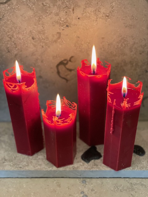 Spidernet candles RED 15cm - 2