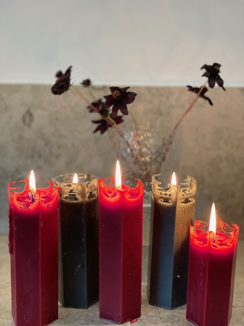 Spidernet candles RED 15cm - 3