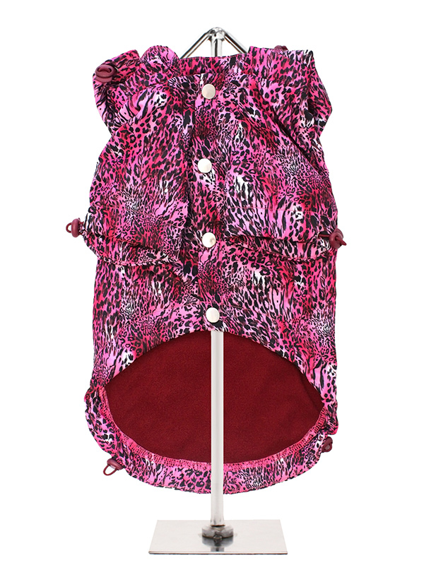 Urban Pup Pink Leopard Print Rainstorm Regnjacka Rosa - 3