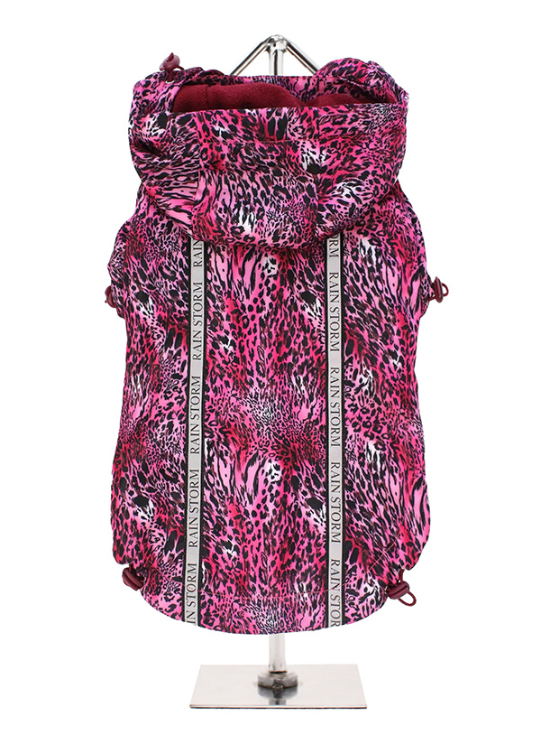 Urban Pup Pink Leopard Print Rainstorm Regnjacka Rosa