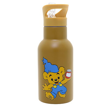 Brun vandflaske til børn med Bamse på