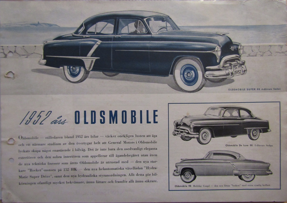1952 Oldsmobile svensk broschyr