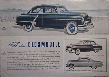 1952 Oldsmobile svensk broschyr