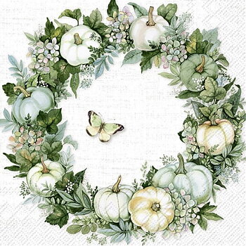 IHR Servett Pumpkin Wreath Cream - Lunch
