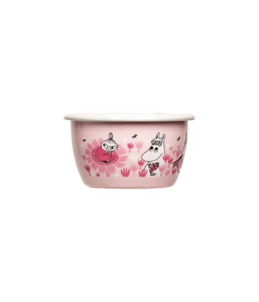 Emaljskål Mumin i Trädgården Rosa 3 dl - 2
