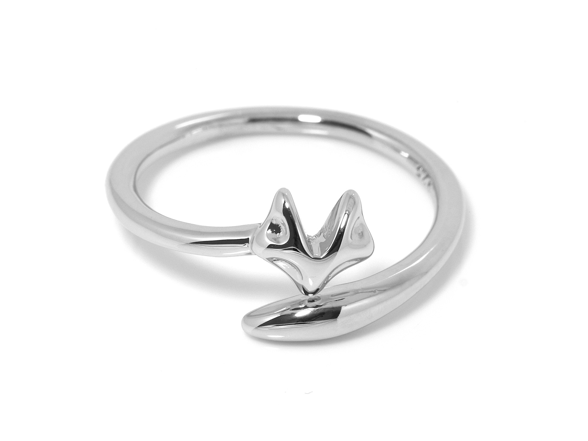Räv med Svans Ring i Äkta 925 Silver storlek 7, Rävhuvud Accessoar, Djur Smycke - 2