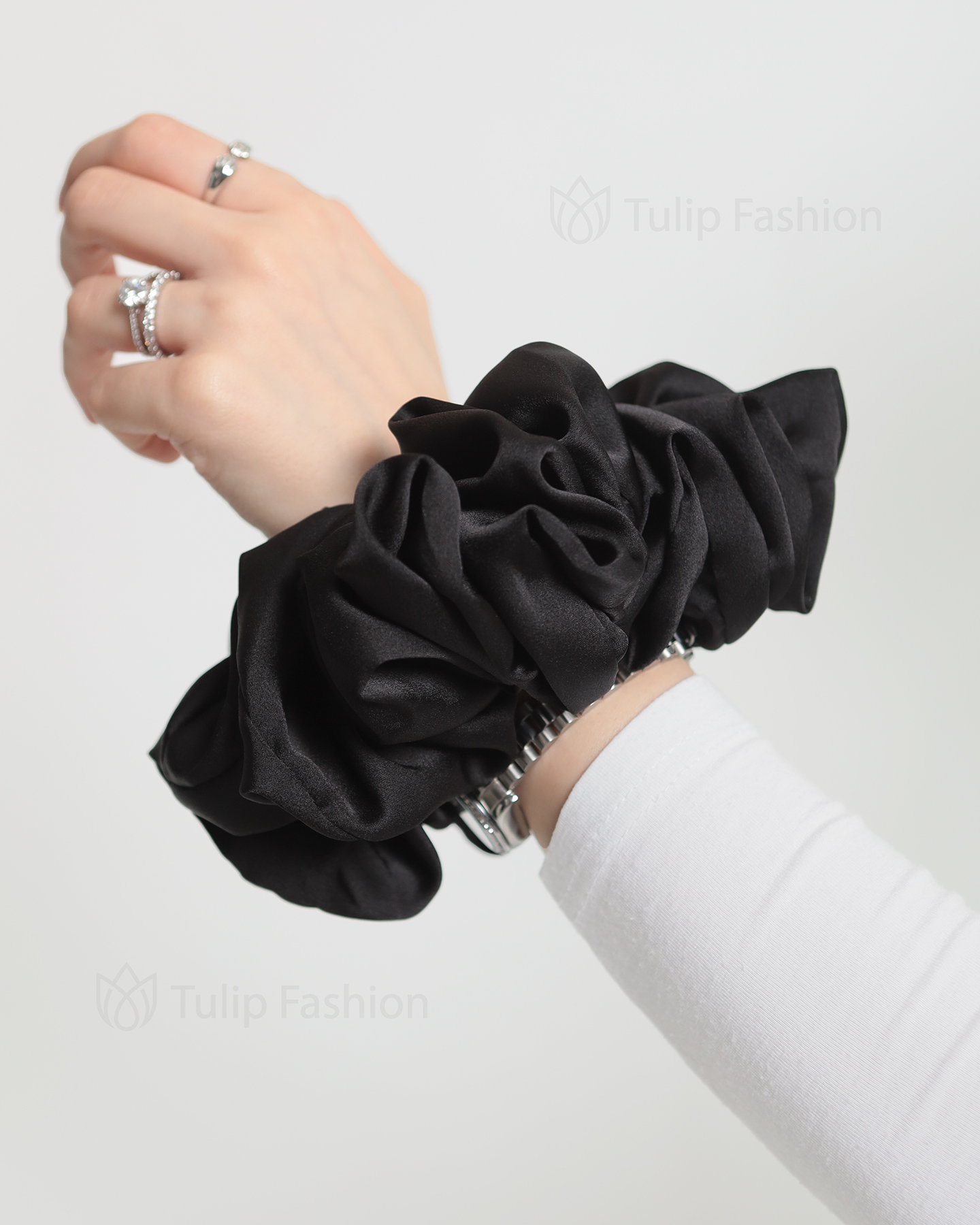 Hair tie - Satin - Black