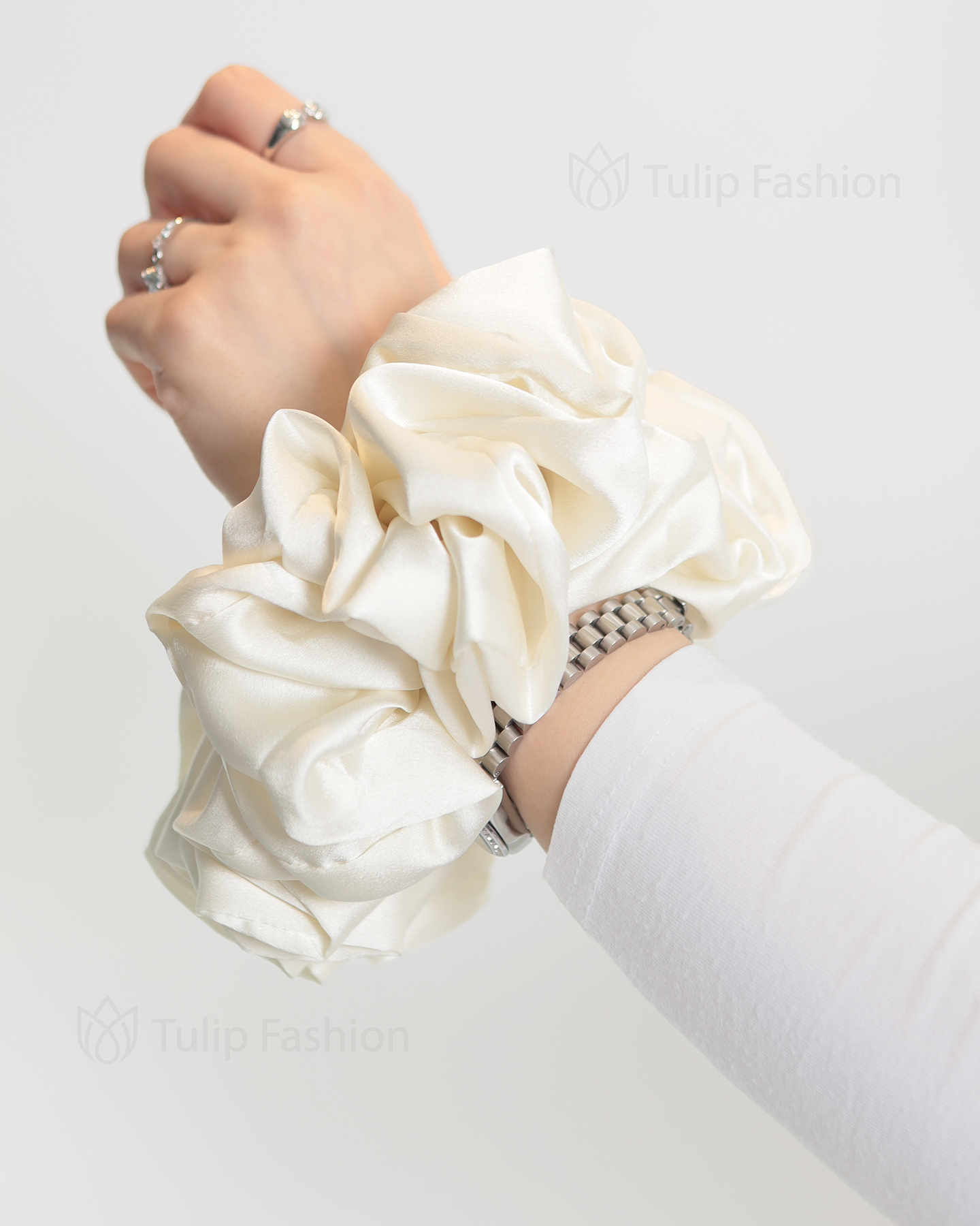 Hair tie - Satin - Cream