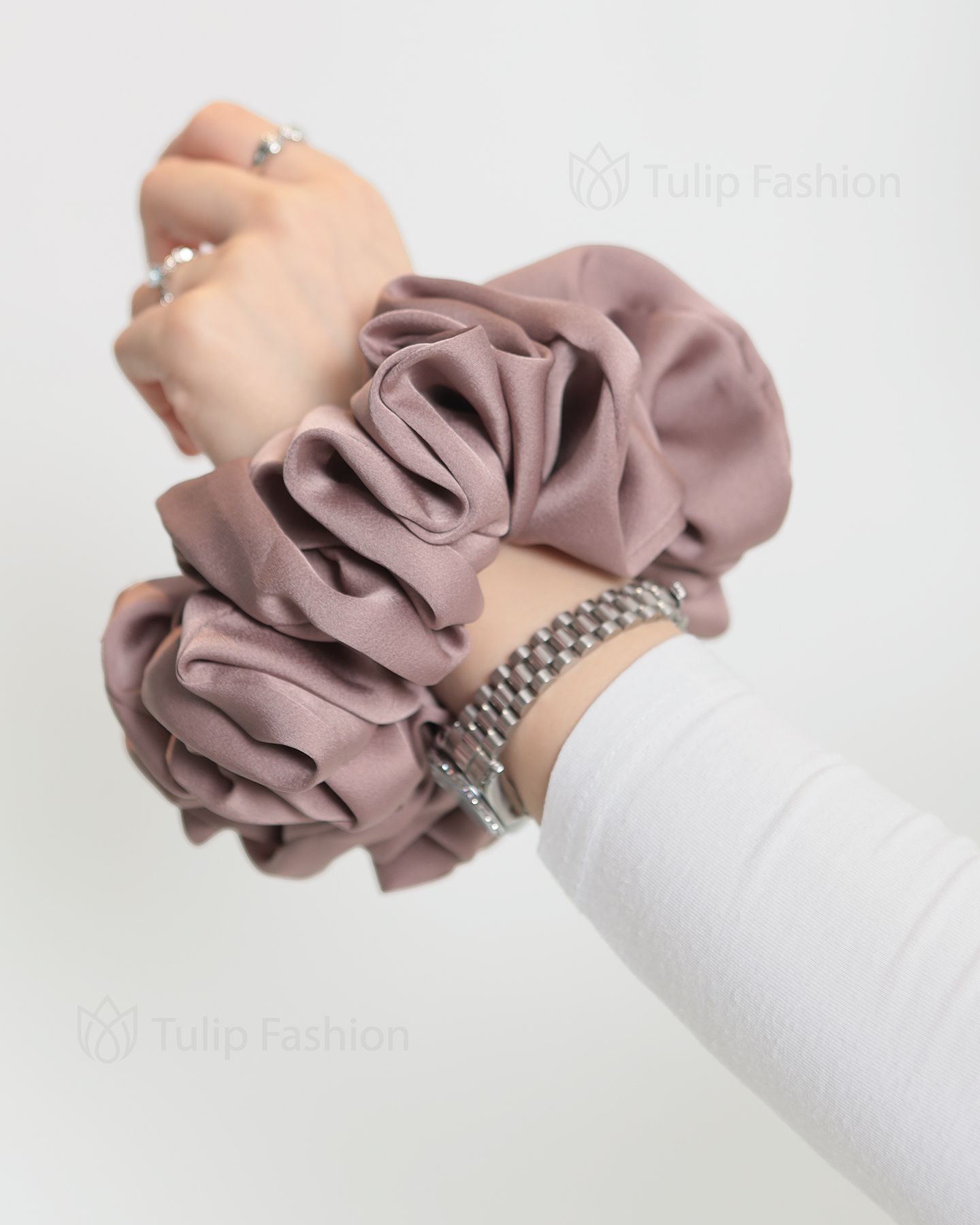Hair tie - Satin - Taupe
