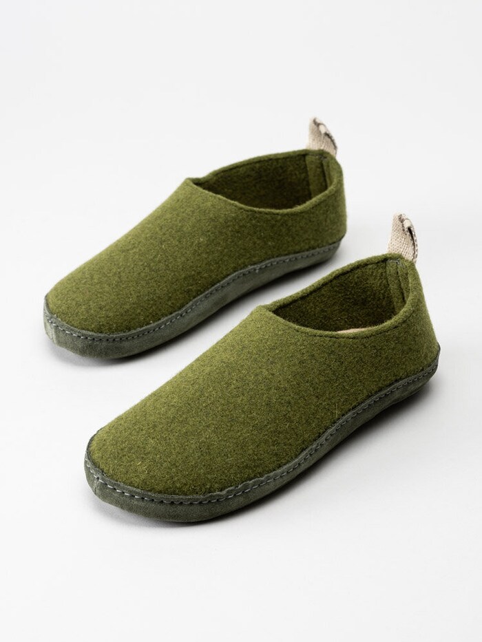Wollslipper Selma Olivgrün von Shepherd - 2