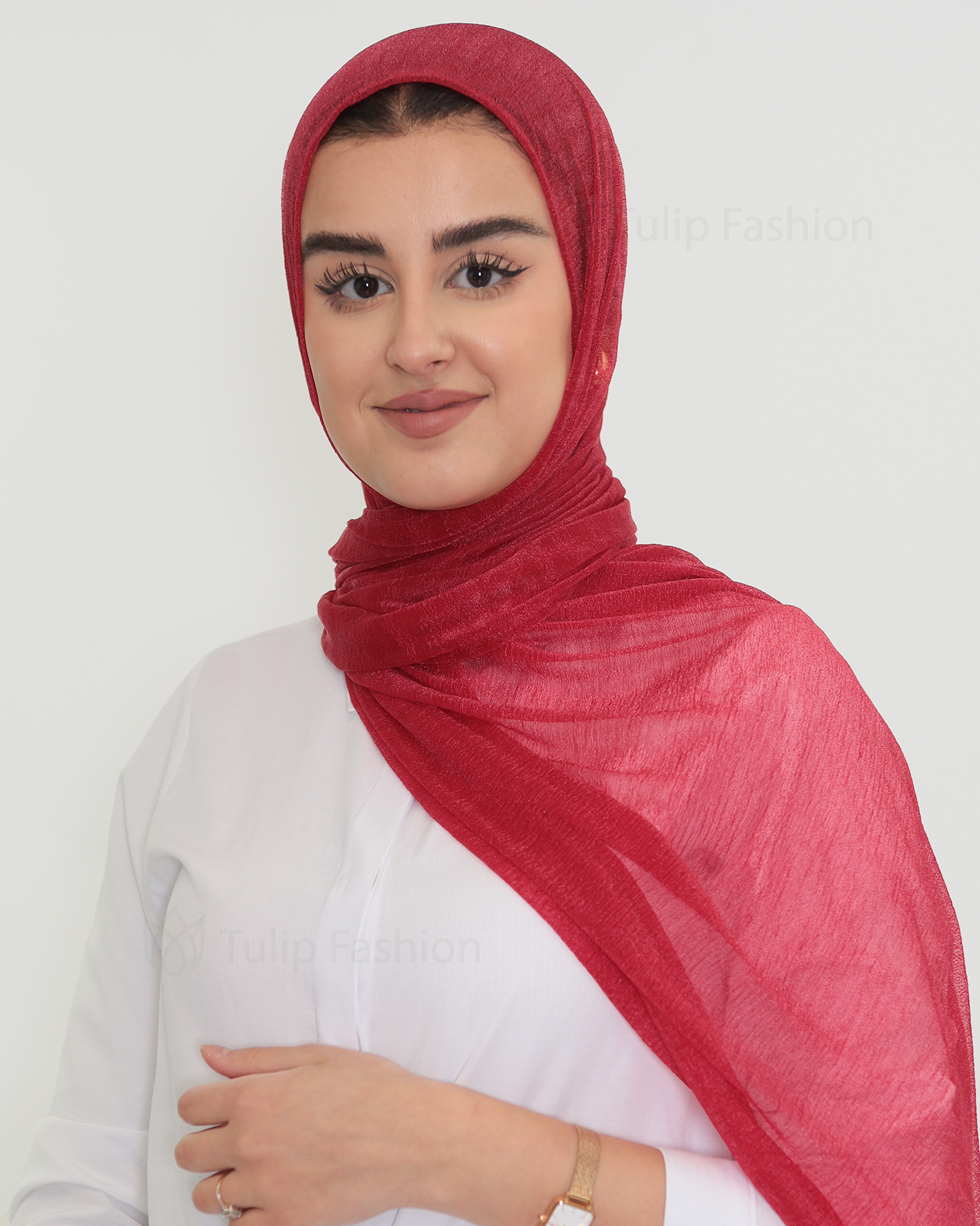 Hijab - Shiny Crinkle - Maroon