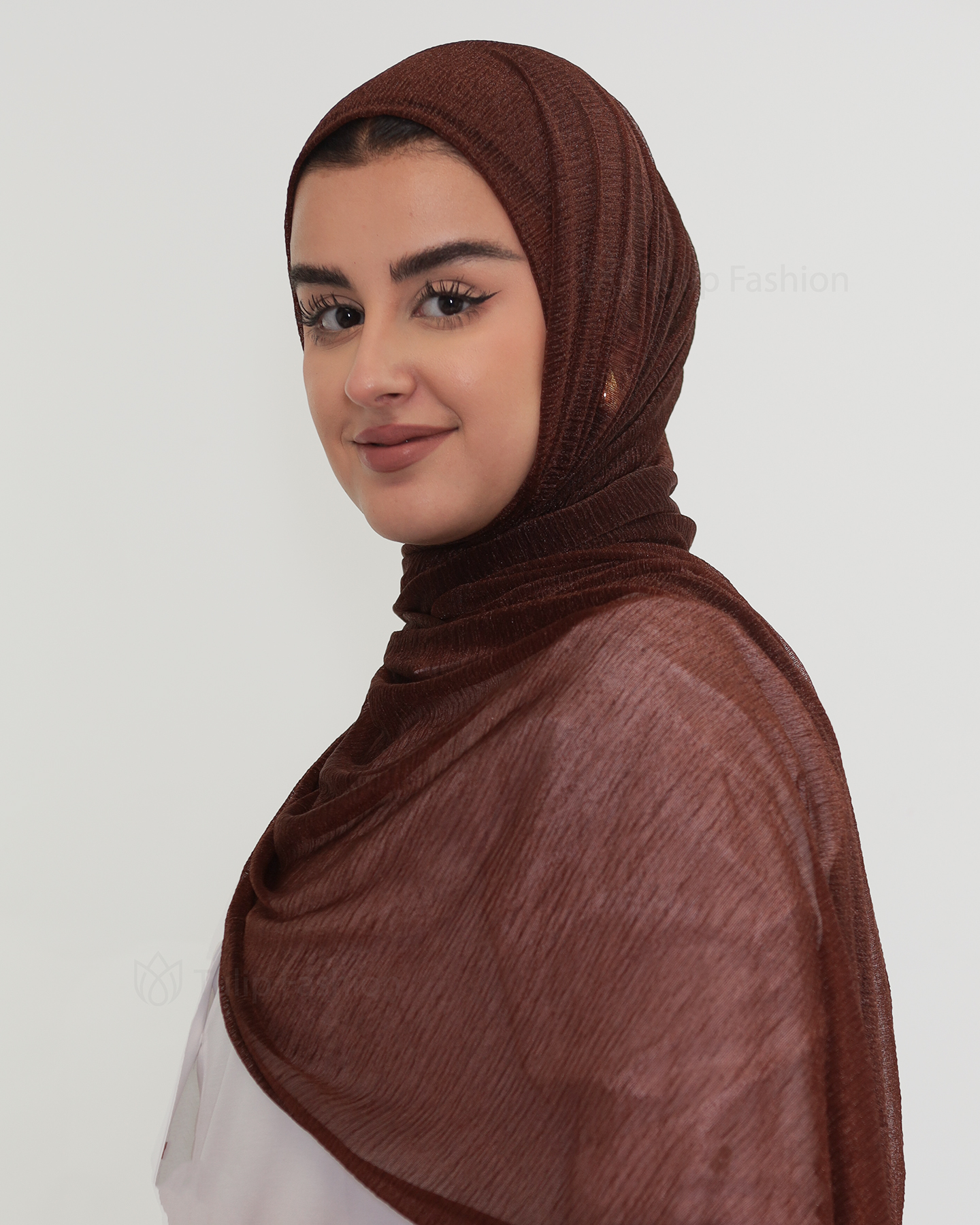 Hijab - Shiny Crinkle - Brown - 2
