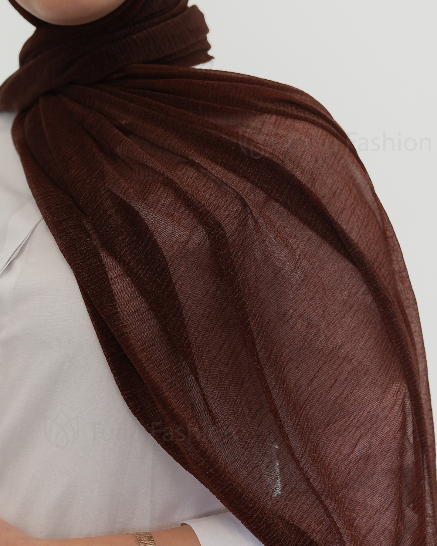 Hijab - Shiny Crinkle - Brown - 3