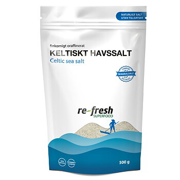 Keltiskt Celtic havssalt finkornigt Re-fresh Superfood 500g