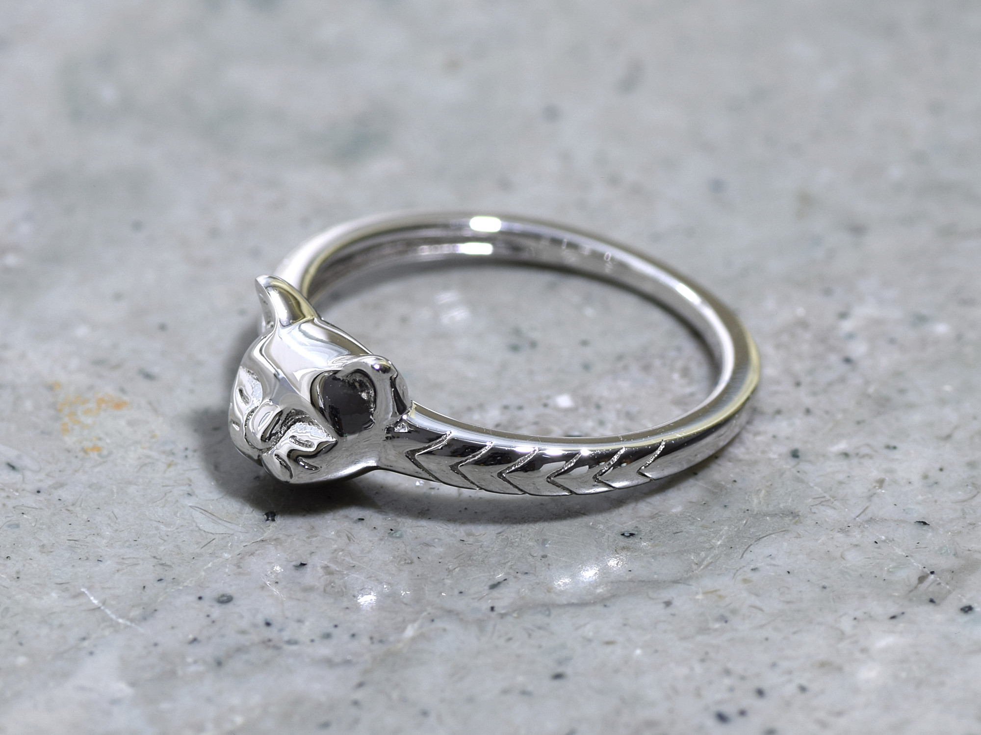 Katt Ring i Äkta 925 Silver storlek 7, Katthuvud eller Kattansikte Accessoar, Djur Smycke - 3