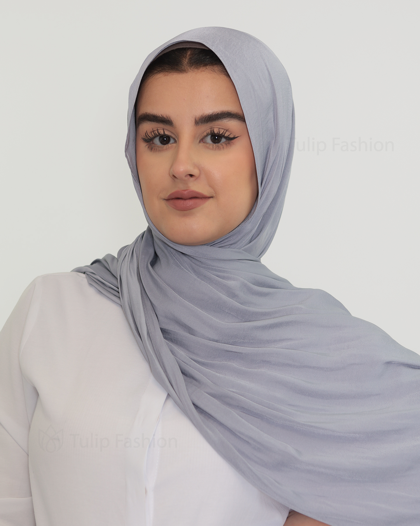Hijab - Crinkle Satin - Gray - 2
