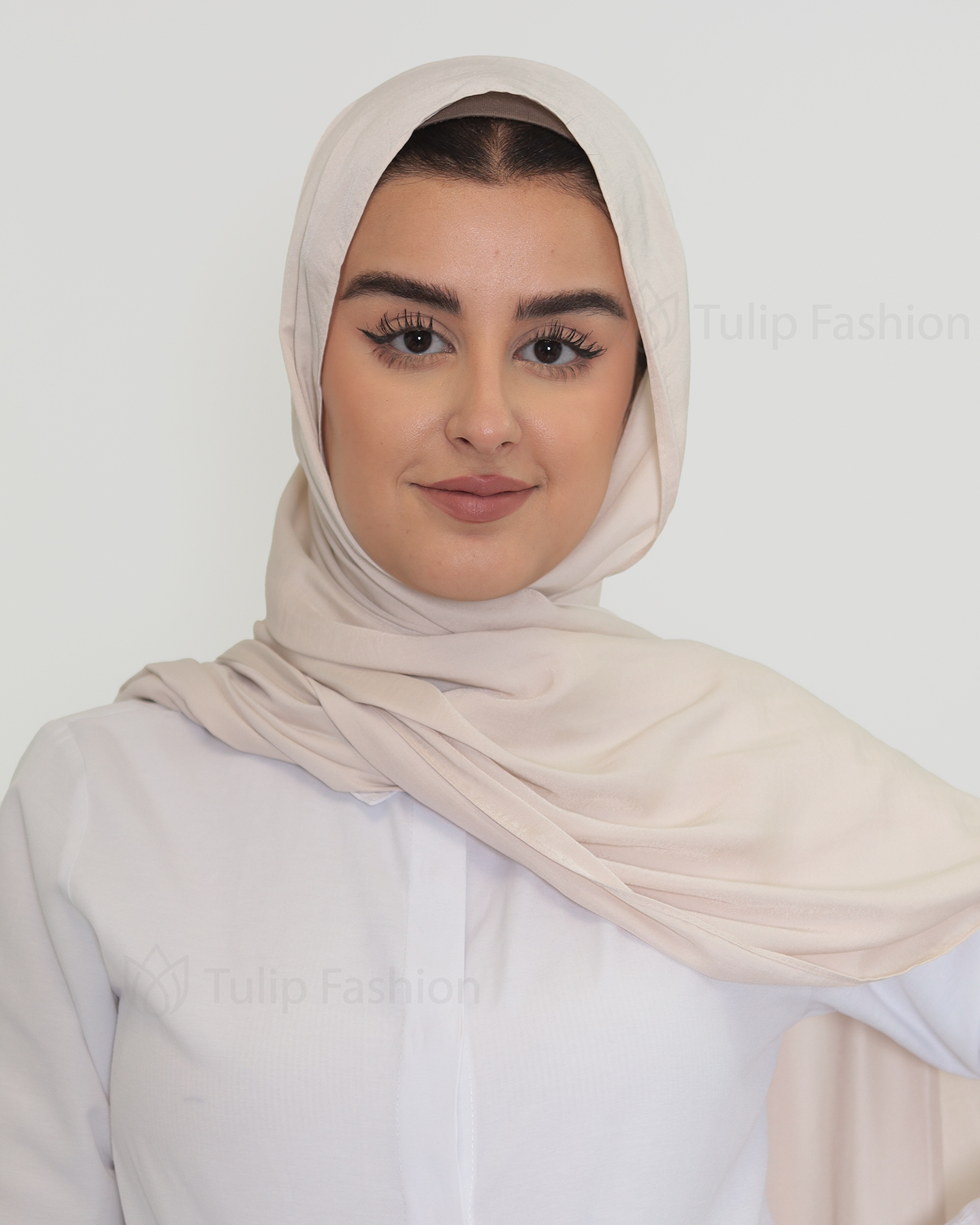 Hijab - Crinkle Satin - Light Beige
