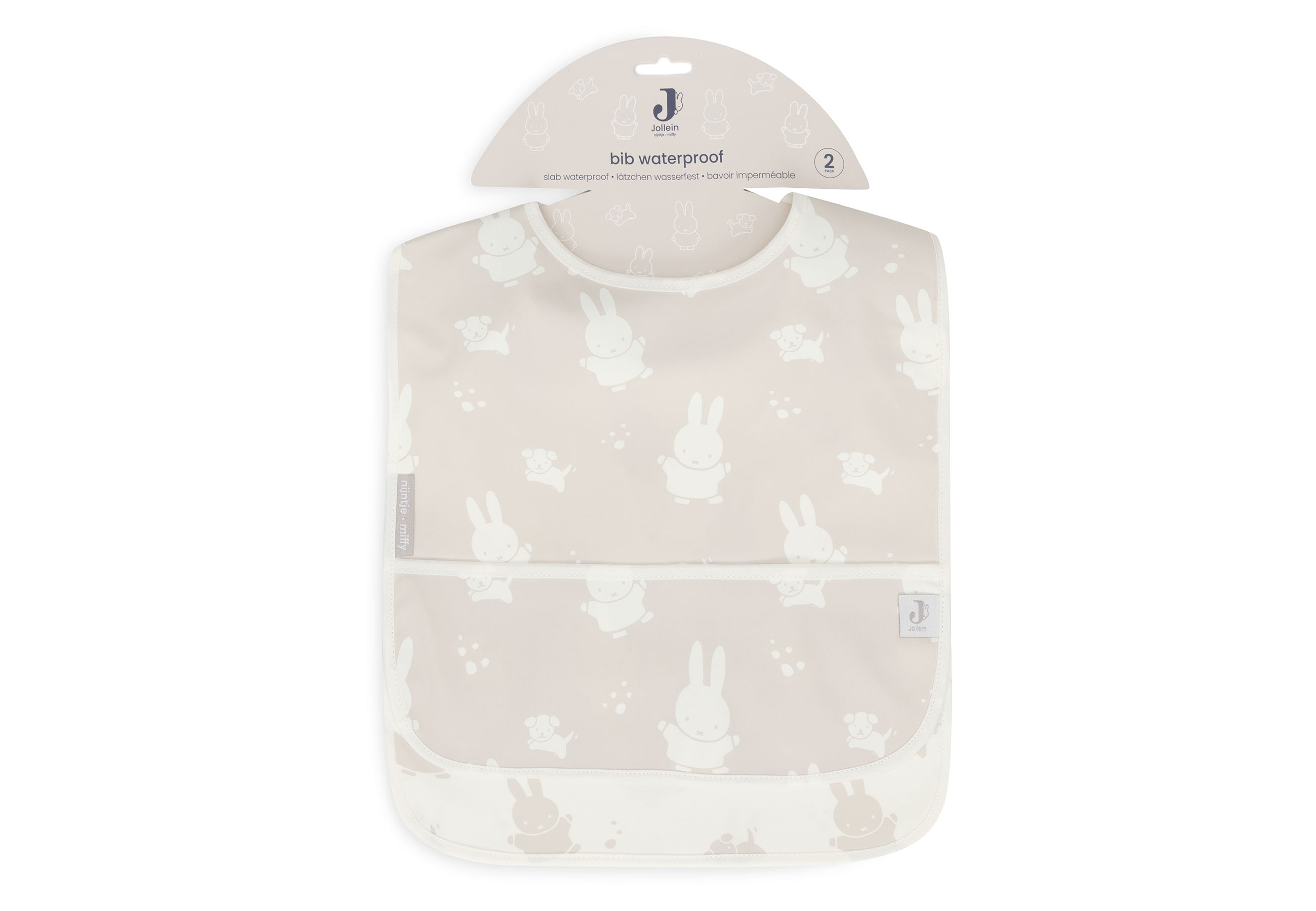 Jollein Haklapp Vattentät Miffy&Snuffy Nougat (2pack) - 2