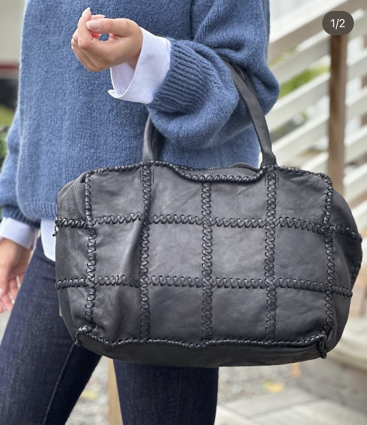 Leather shoulder bag BIBA Sutton - 2