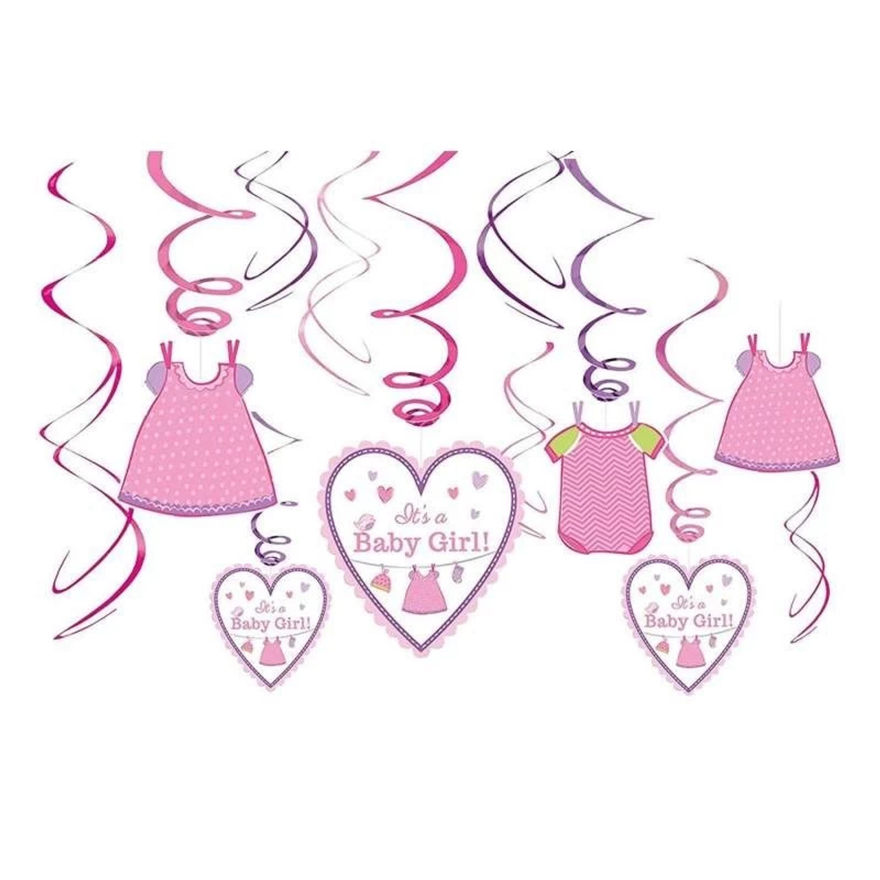 Amscan Swirl Decorations Baby Girl