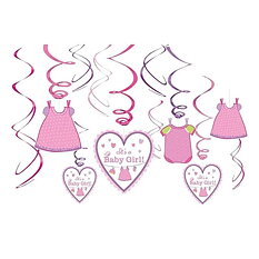 Amscan Swirl Decorations Baby Girl