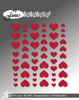 BY Lene Enamel Hearts -Christmas Red