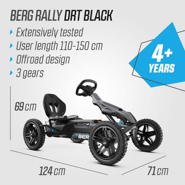 BERG trampbil RALLY DRT BLACK 3-växlad - 3