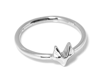 Räv Ring i Äkta 925 Silver storlek 7, Rävansikte eller Rävhuvud Accessoar, Djur Smycke