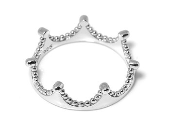 Krona Ring i Äkta 925 Silver storlek 7, Stiliserad Kungakrona Accessoar, Kunglighet Smycke