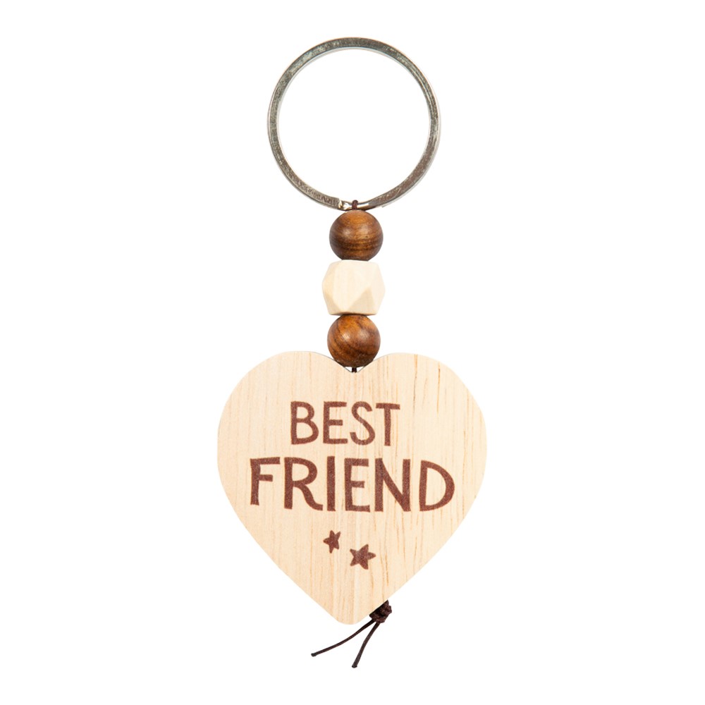 Nyckelring, Wooden heart - Best Friend