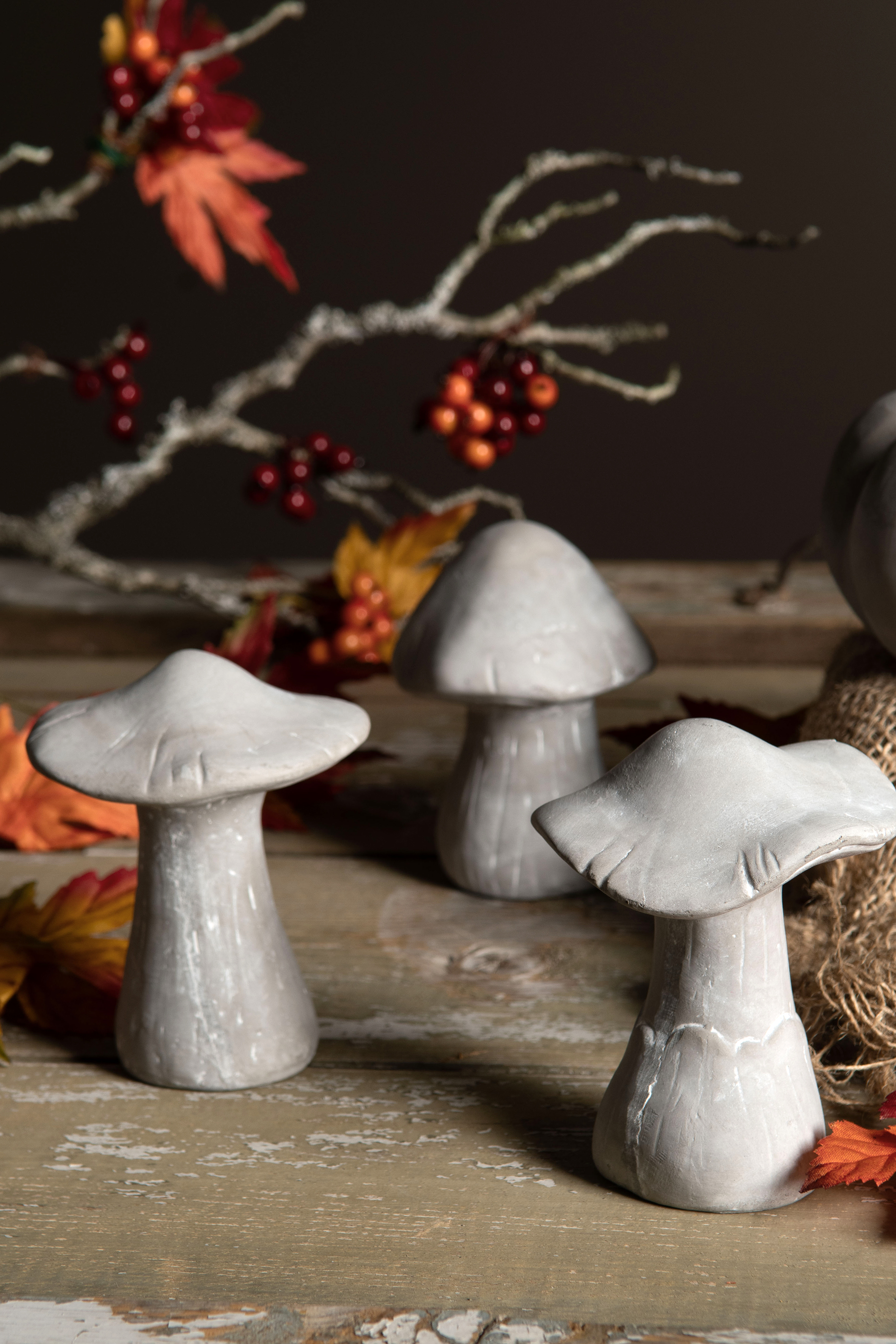 Svampar - Grå - Cement/Betong - 3-pack - 11 cm - 4