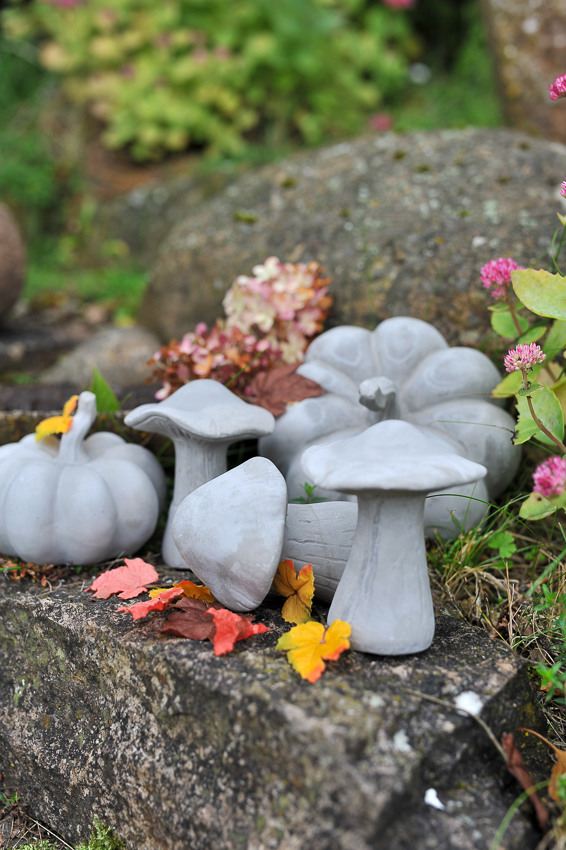 Pumpkin - Grey - Cement/Concrete - 11.5x9 cm - 5