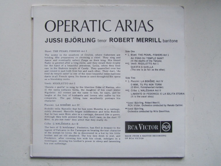 Jussi Björling, Robert Merrill ‎– The Pearl Fishers EP - 2