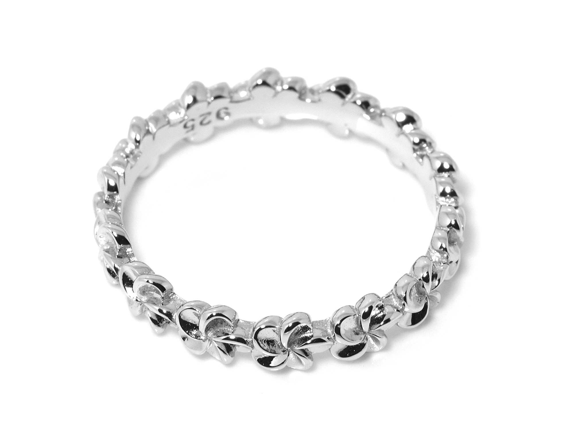 Blomma Ring i Äkta 925 Silver storlek 7, Vackra Små Blommor Accessoar, Natur Smycke