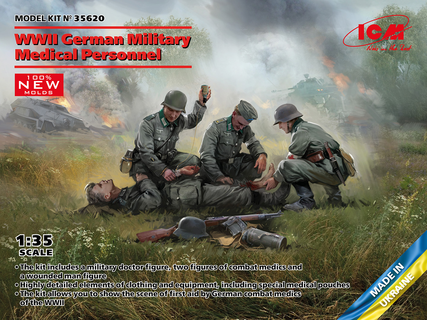 1/35 WWII German Military Medical Personnel  (100% new molds)